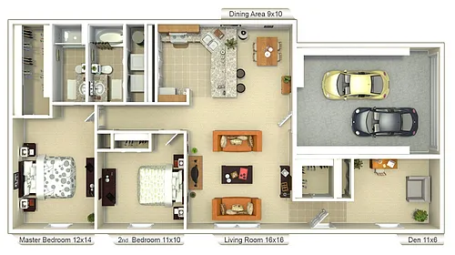 Floor plan Princeton/2 Car Garage