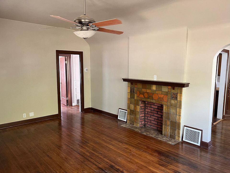 Living room, ornamental fireplace only