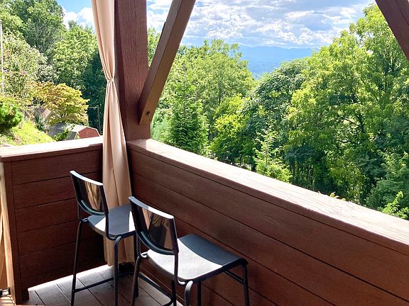 Blue Ridge Mountain view from covered deck.