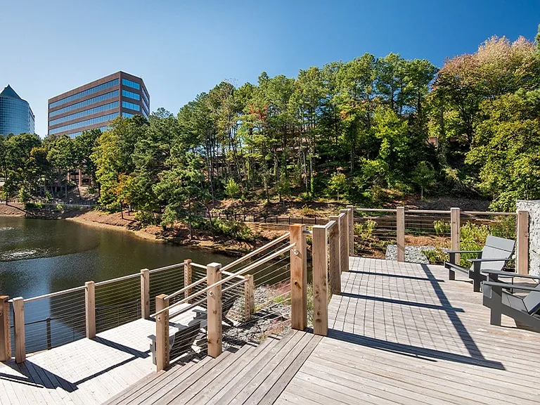 Lounge on the lakeside deck