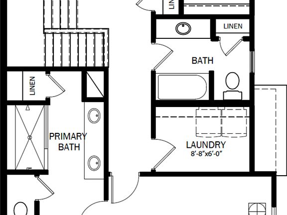 The Clarke 2 Story Townhome at Midlo West in Midlothian, Virginia - Second Floor Plan
