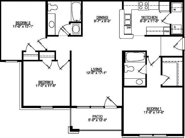 3 Bedroom 2 Bath 3 Bedroom 2 Bath