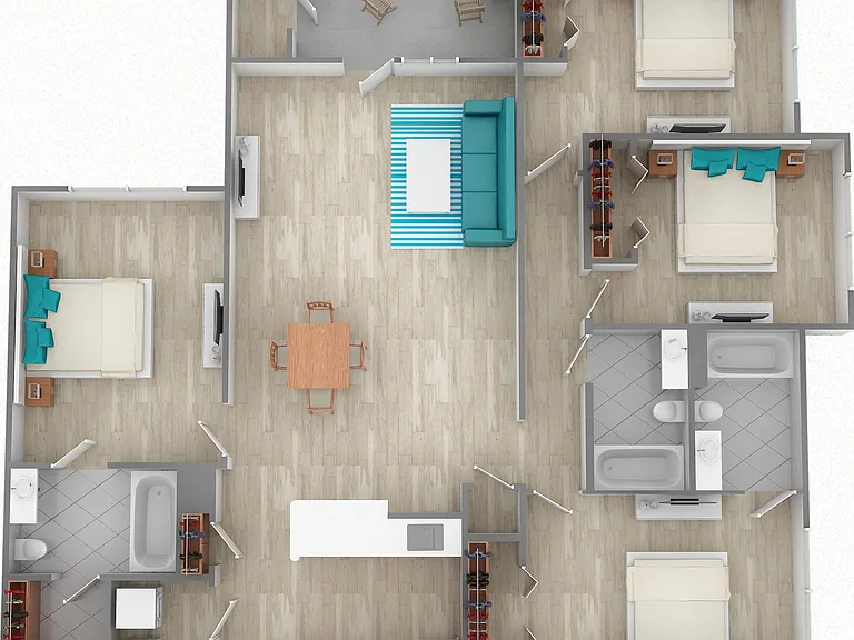 Four Bedroom Three Bath | 1496 sq ft Four Bedroom Three Bath | 1496 sq ft
