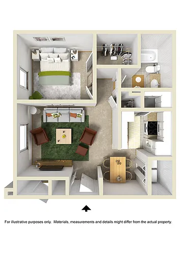 Floor plan One Bed One Bath