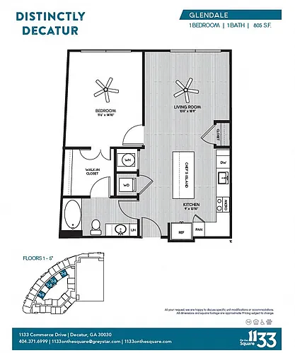 Floor plan 1E Glendale