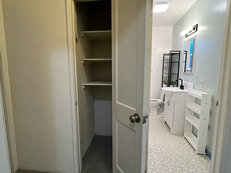 The hall closet is perfect for storage.