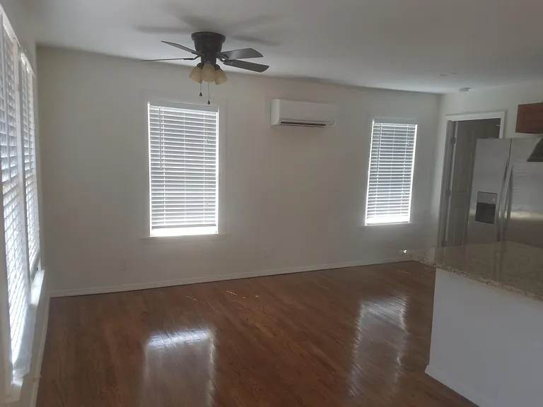 Entry to Living room / Kitchen. Mini-Split in Living room and Bedroom.