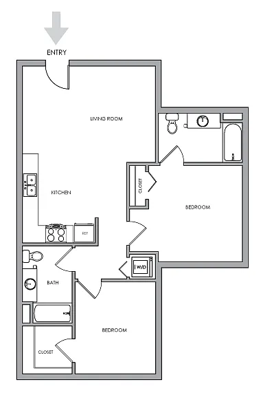 Floor plan 2X2 AB - 2X2 AB