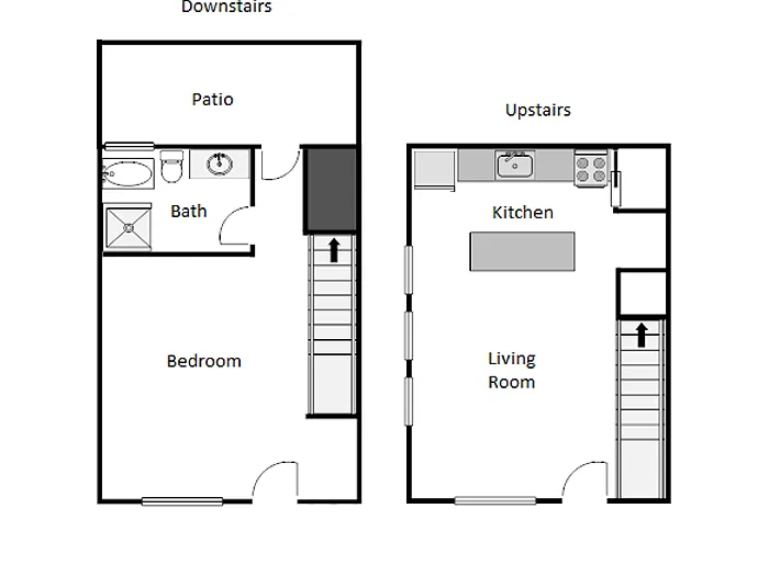 Floor plan 1 Bed / 1 Bath: Type D
