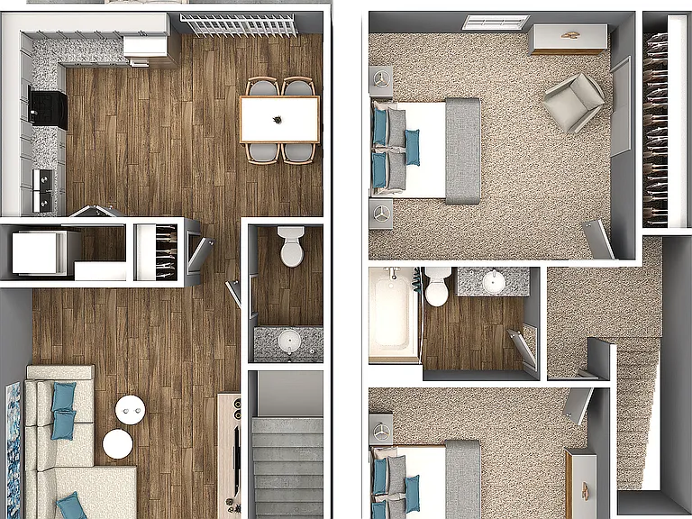 Two Bedroom One + Half Bathroom Townhome Two Bedroom One + Half Bathroom Townhome