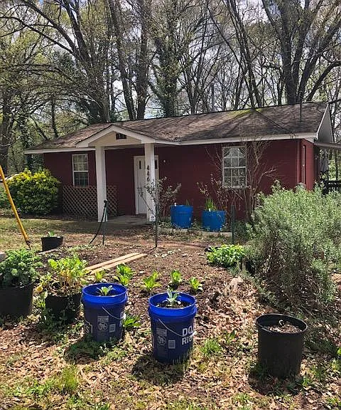 raised garden area in front yard