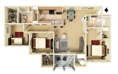Floor plan 3br1aR