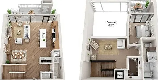 1 BR x 1.5 BA Townhome - A Floorplan 1 BR x 1.5 BA Townhome - A Floorplan