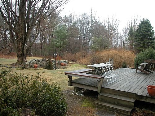 A view of the back deck