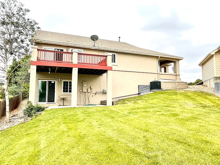 Deck, lower patio and common area