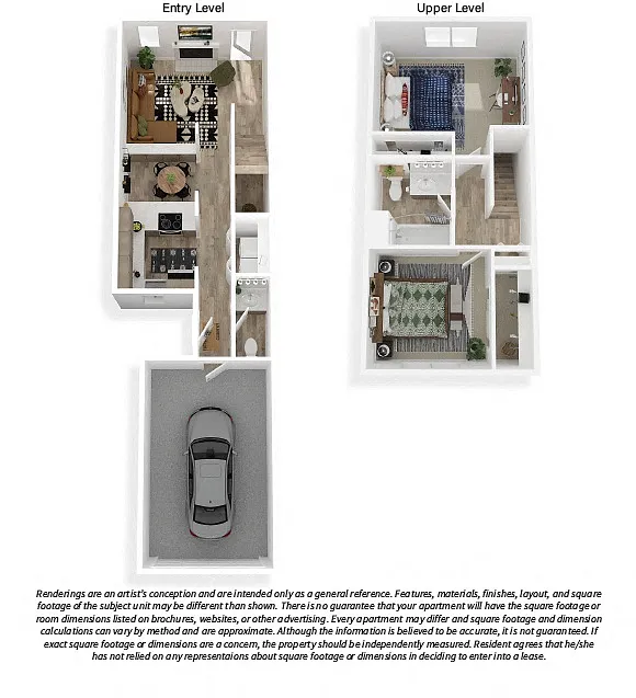 Floor plan 2x1.5 Premium Townhome