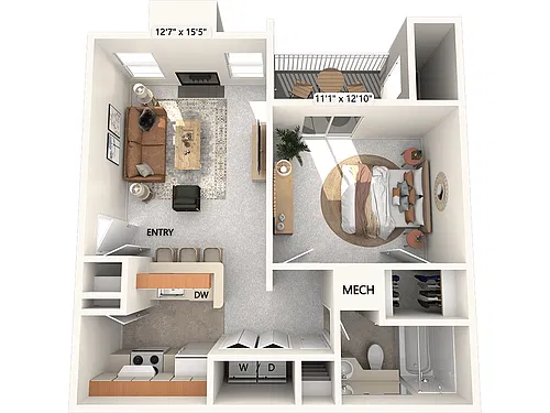 Floor plan A1-715sf-Classic