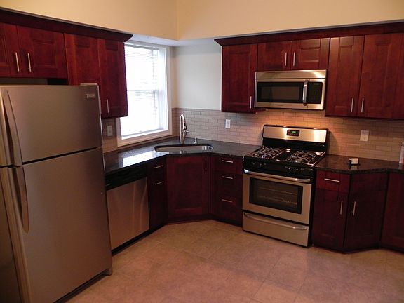 kitchen with stainless and granite