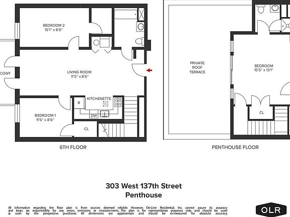 2nd image of 303 W 137th St Penthouse 1