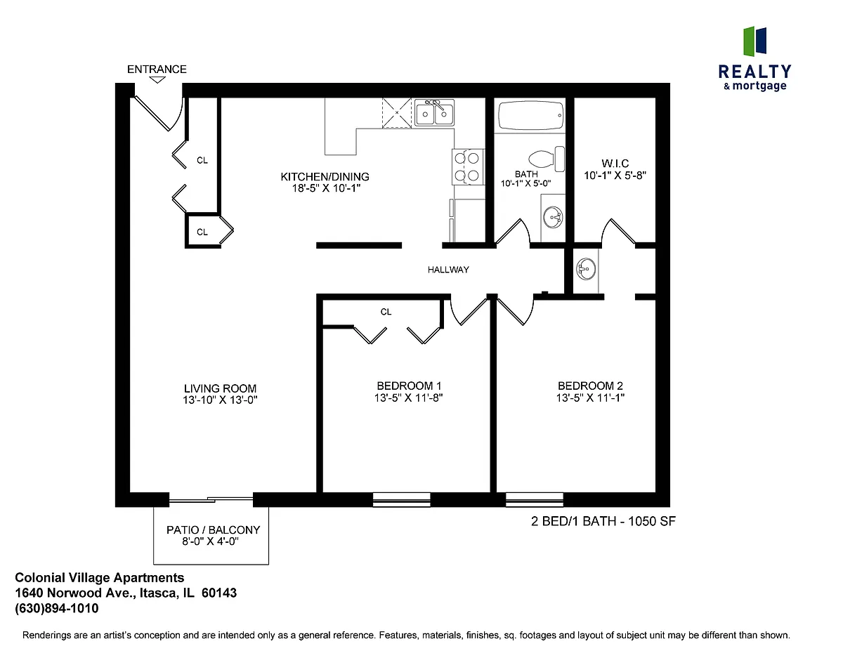Floor plan Two Bed Garden