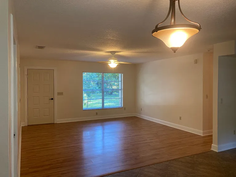 Living room off the dining and kitchen