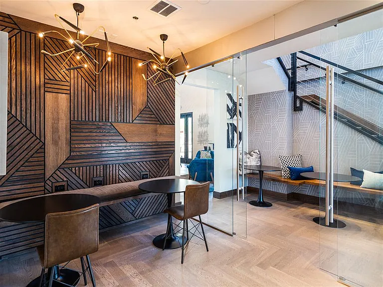 Modern coworking lounge with sleek design