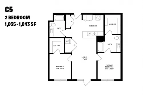 Floor plan Two Bedroom C5