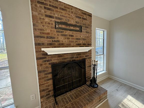 Wood burning fireplace