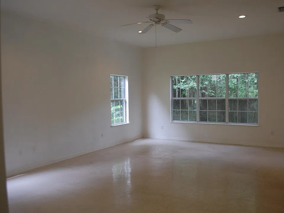 Huge living room. with storage under the stairs