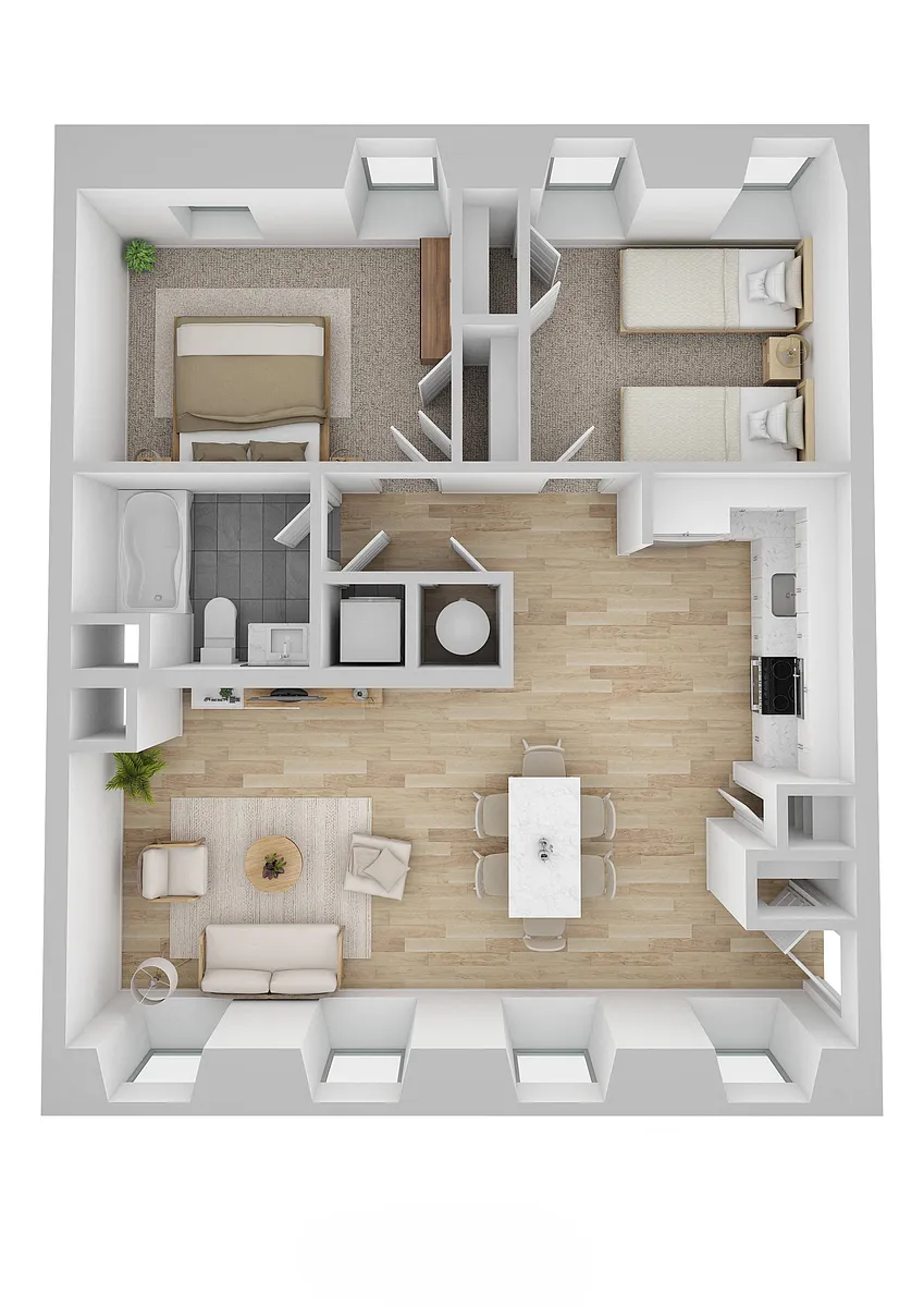 Floor plan 2 Bedroom 1 Bath