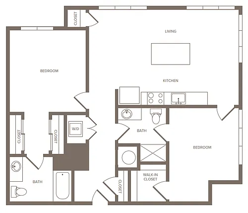 Floor plan 2 Bed/2 Bath-J