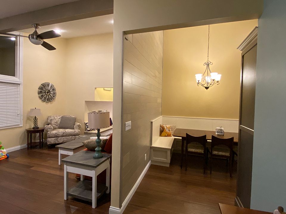 Living room into dining