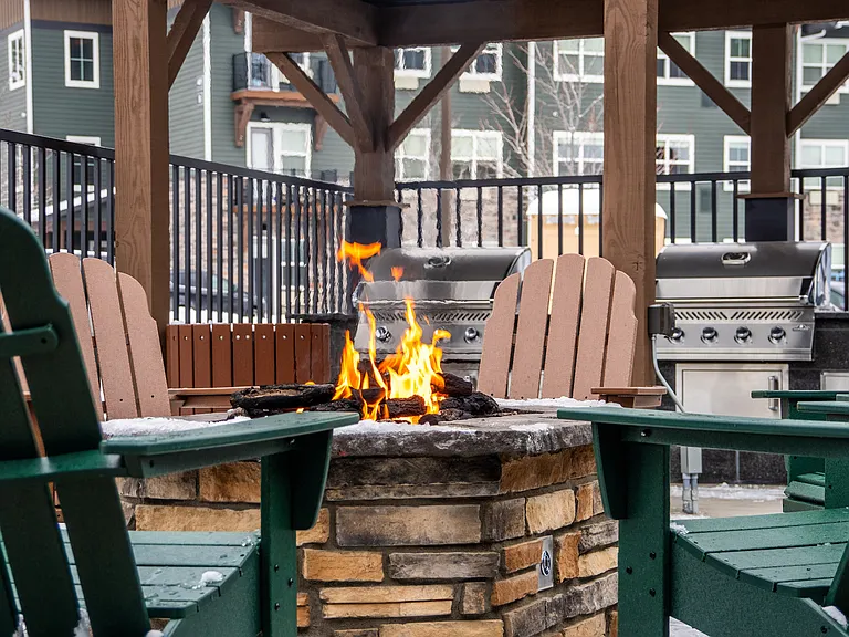 Large stone fire pit to enjoy star-lit nights