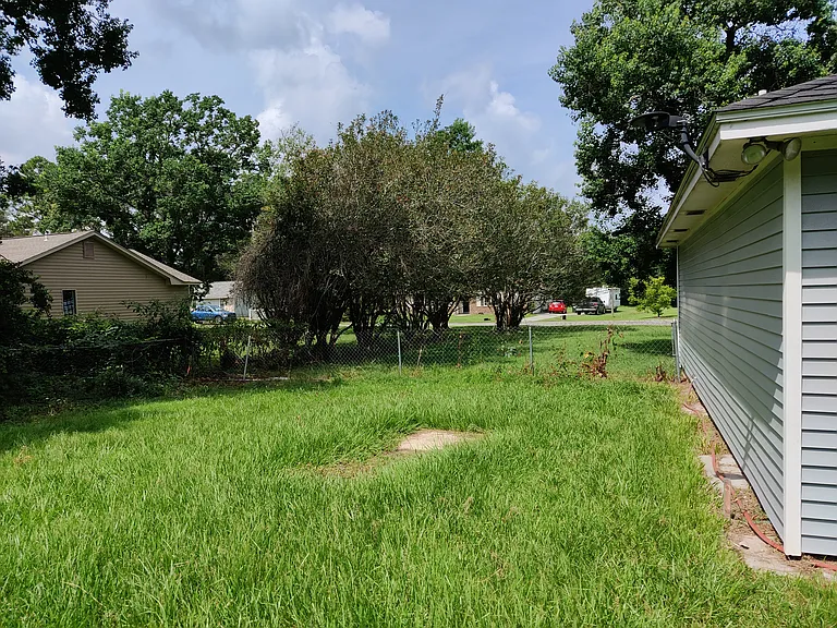 Backyard side of house (this is outside Master bathroom's window).