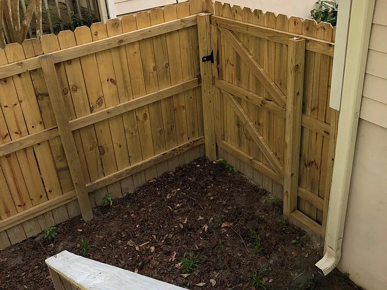 Small fenced in yard