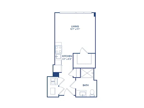 Floor plan Studio (372-376 SF)