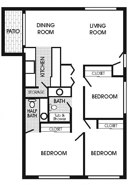 Floor plan Three Bedroom