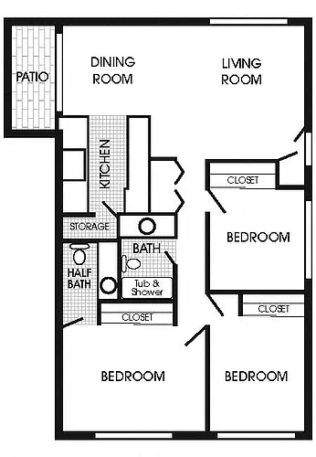 Floor plan Three Bedroom