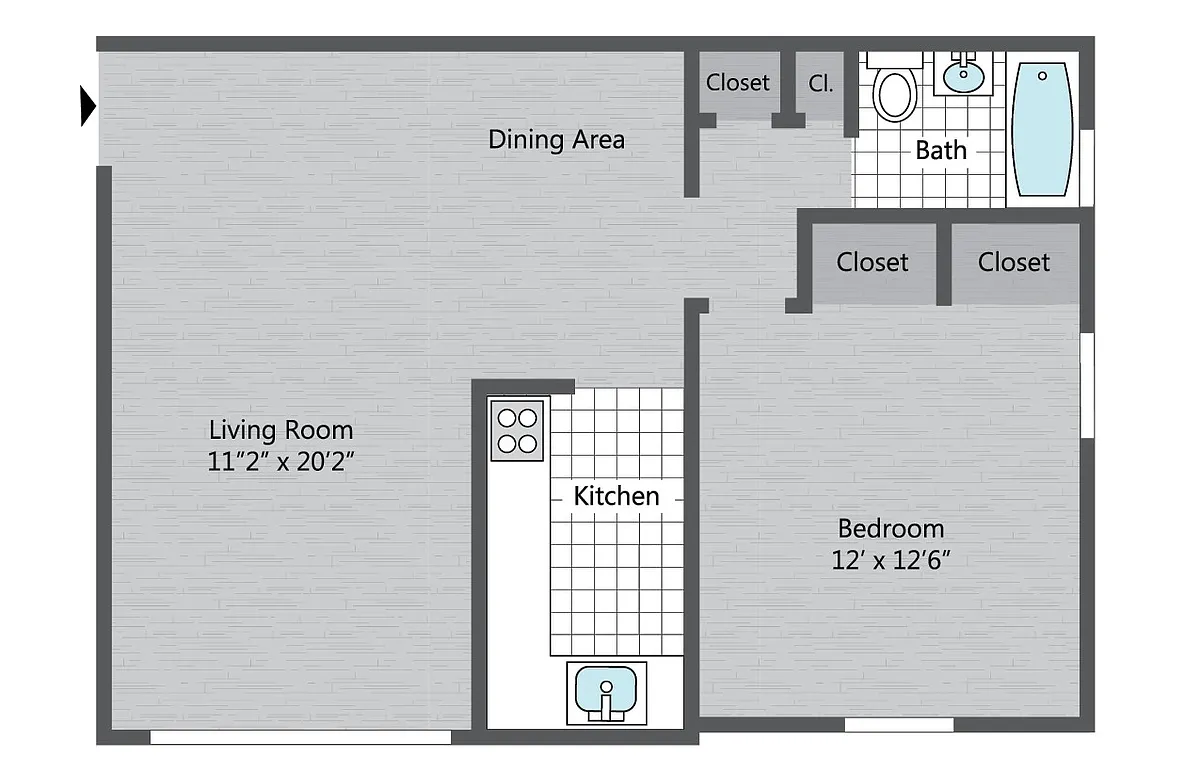 Floor plan 1BR/1BA