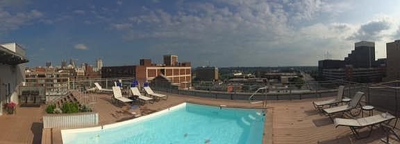 Rooftop pool / deck / loungers / BBQ grills