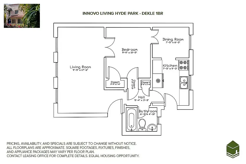Floor plan Dekle 1 Bed 1 Bath