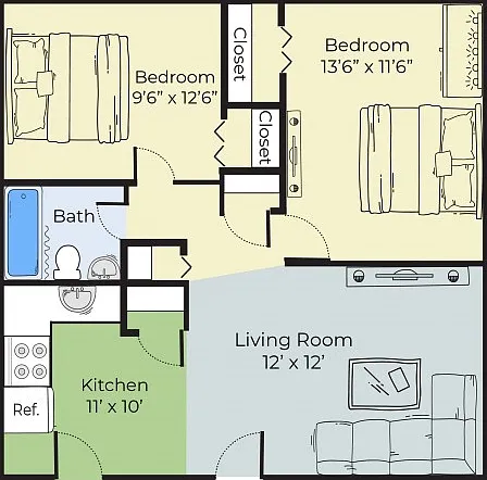 Two Bedroom Floorplan Two Bedroom Floorplan