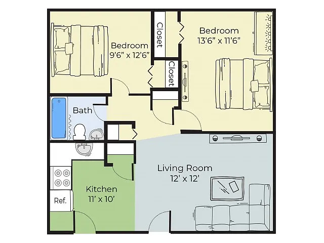Floor plan Two Bedroom