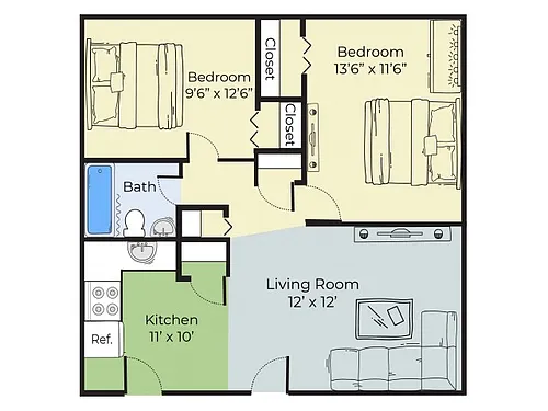Floor plan Two Bedroom