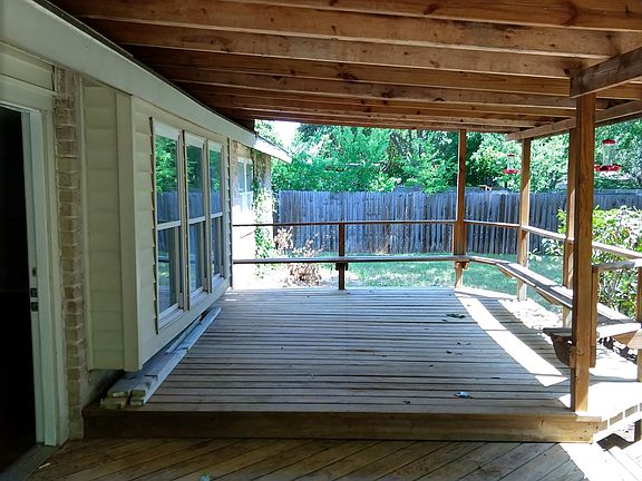 Shaded back deck with wrap-around seating