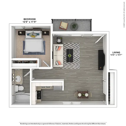 Floor plan OneBedroom-PlanP