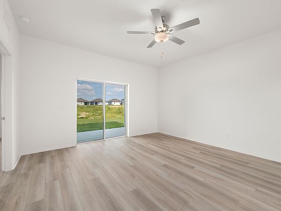 This family room opens to the backyard patio.