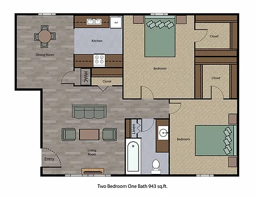 Floor plan Two Bedroom