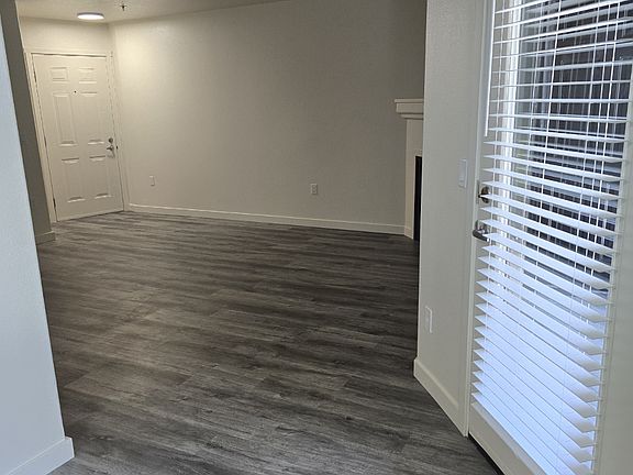 Living room view & door to patio