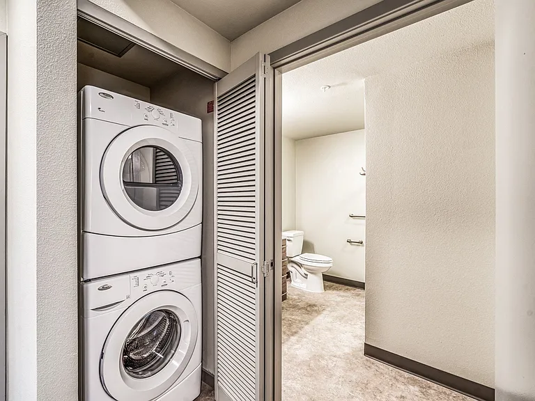 In-unit washer and dryers conveniently stored in closet